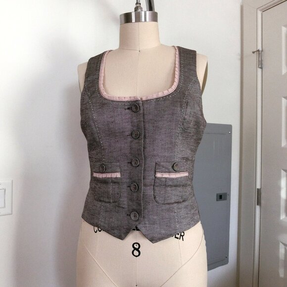 bebe Jackets & Blazers - Bebe Contrast Trim Bustier Vest